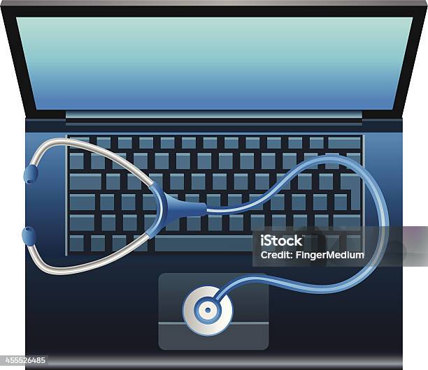 聴診器でノート パソコン - コンピュータキーボードのベクターアート素材や画像を多数ご用意 - コンピュータキーボード, 聴診器, アイデア