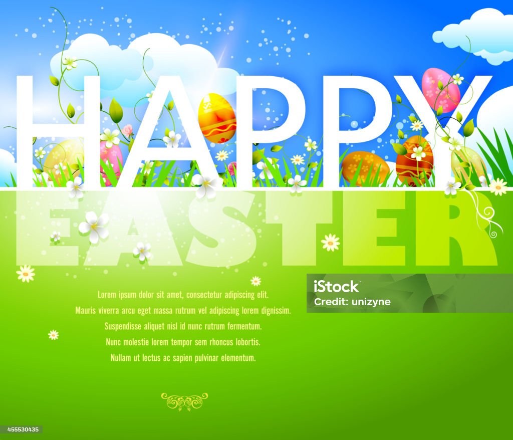 Happy Easter-Hintergrund - Lizenzfrei Blatt - Pflanzenbestandteile Vektorgrafik