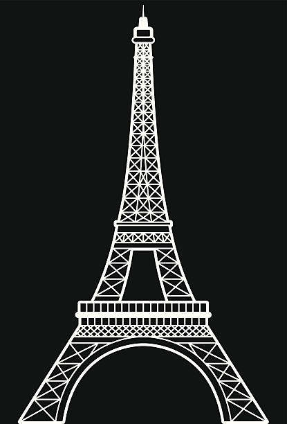 ilustrações de stock, clip art, desenhos animados e ícones de torre eiffel vector - famous place usa black background international landmark