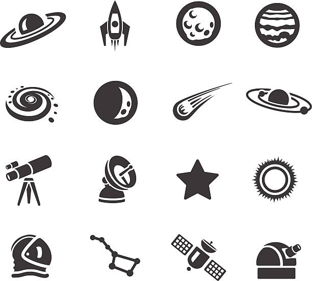 ilustraciones, imágenes clip art, dibujos animados e iconos de stock de astronomía símbolos - jupiter