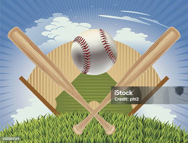 Бейсбол Бейсбольная Бита И Поле План Вектор — стоковая векторная графика и другие изображения на тему Бейсбольное поле - Бейсбольное поле, Векторная графика, Трёхразмерный