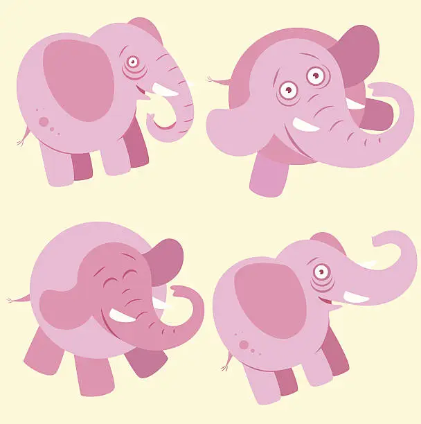 Vector illustration of Pink Elephant