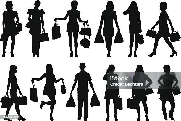People Shopping Stock Illustration - Download Image Now - Illustration, In Silhouette, Men