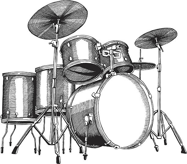 ilustraciones, imágenes clip art, dibujos animados e iconos de stock de ensemble de tambour - baterias musicales