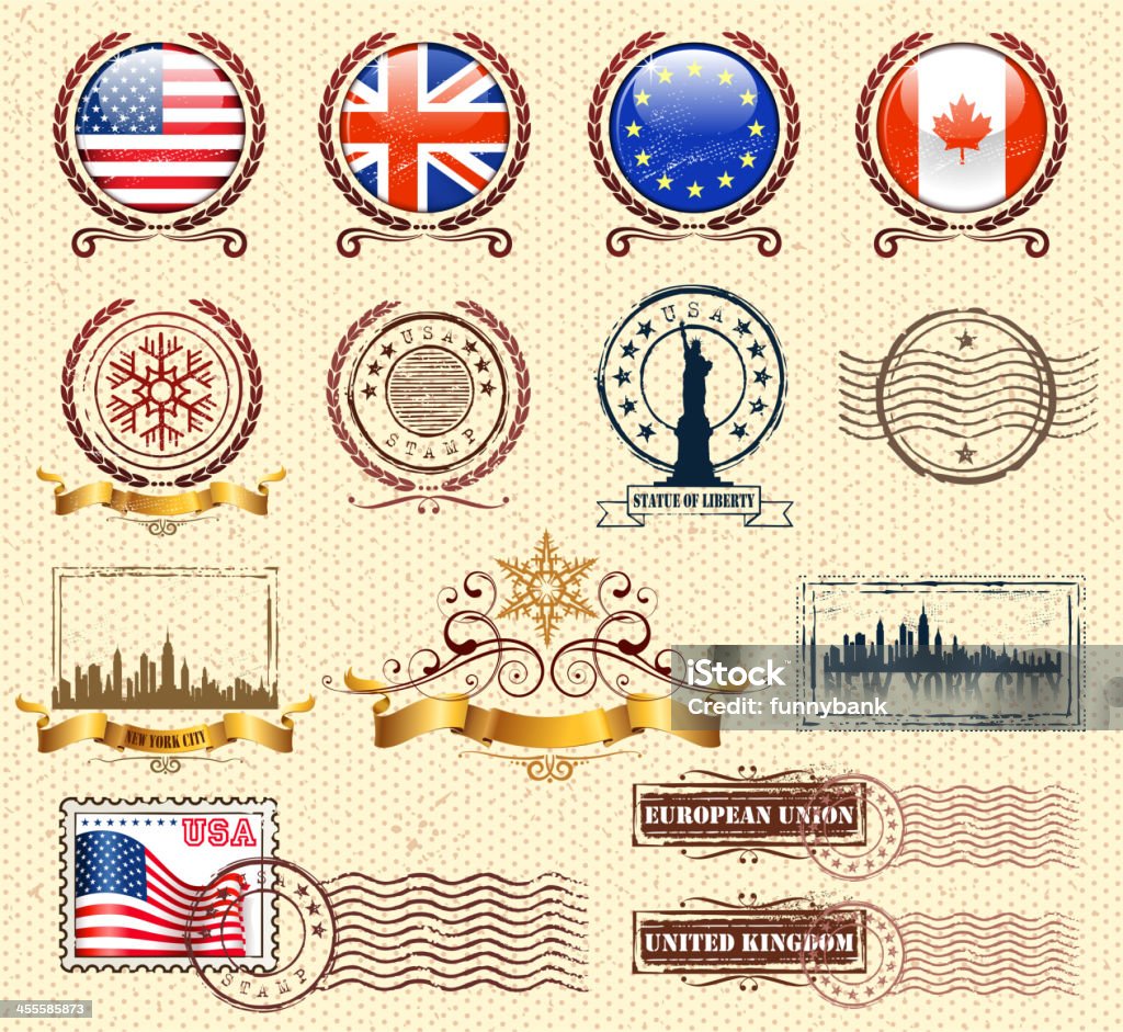 stamps - 英国文化のロイヤリティフリーベクトルアート