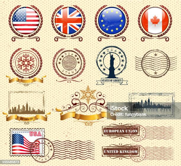 Stamps - 英国文化のベクターアート素材や画像を多数ご用意 - 英国文化, 郵便切手, お祝い