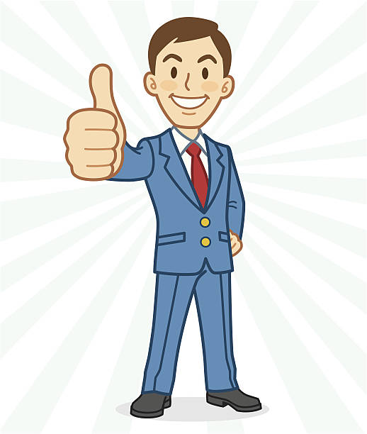 Man Gesturing Thumbs Up vector art illustration