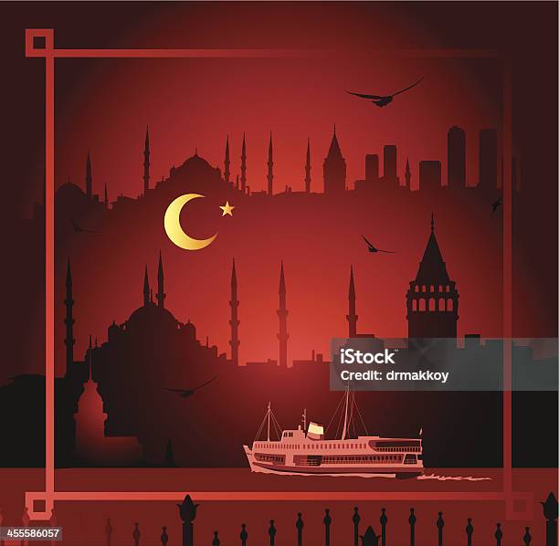 Istanbul At Night Stock Illustration - Download Image Now - Arabic Style, Architectural Dome, Architecture