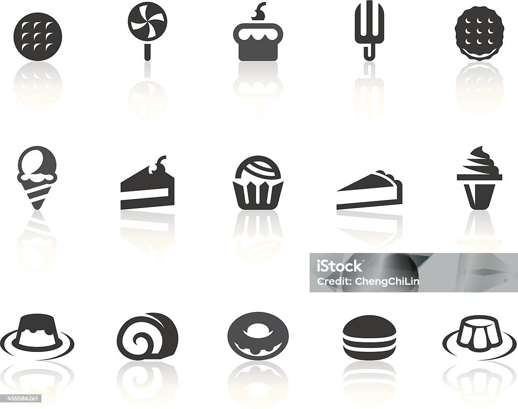 Dessert-Icons/einfache schwarz-Serie - Lizenzfrei Icon Vektorgrafik