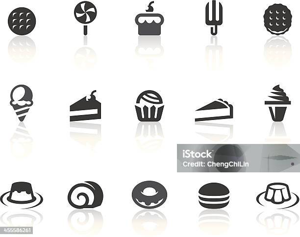 Desserticons Einfache Schwarzserie Stock Vektor Art und mehr Bilder von Icon - Icon, Einfachheit, Makrone