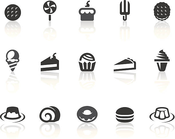 Dessert Icons | Simple Black Series vector art illustration
