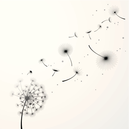 Vector illustration of Dandelion Background are done by single gradient tone only. Change color is easy, simply select the whole graphic and change the gradient's color.