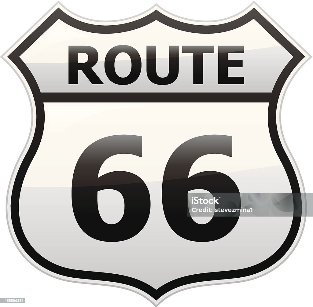 Segno di Route 66 - arte vettoriale royalty-free di Autostrada a corsie multiple