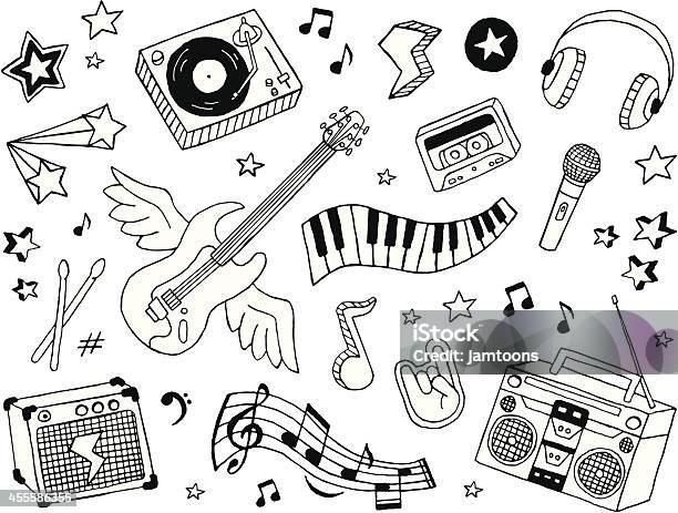 Music Doodles Stock Illustration - Download Image Now - Music, Doodle, Icon Symbol