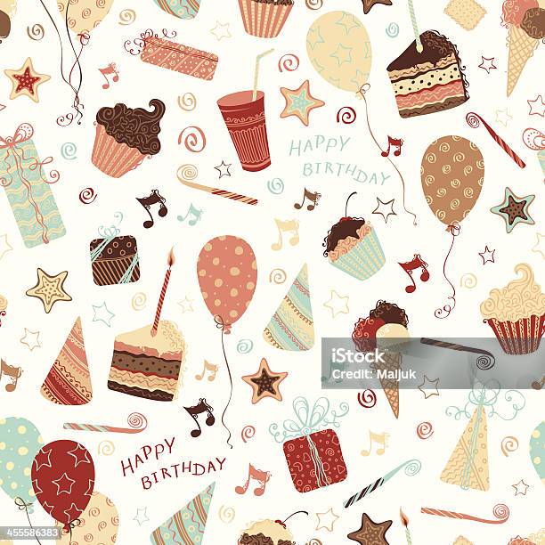버스데이 연속무늬 생일에 대한 스톡 벡터 아트 및 기타 이미지 - 생일, 배경-주제, 아이스크림