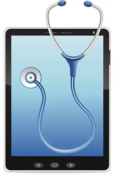 Vector illustration of Digital Tablet with Stethoscope
