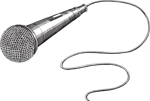 Microphone Ink Drawing - vector illustrations