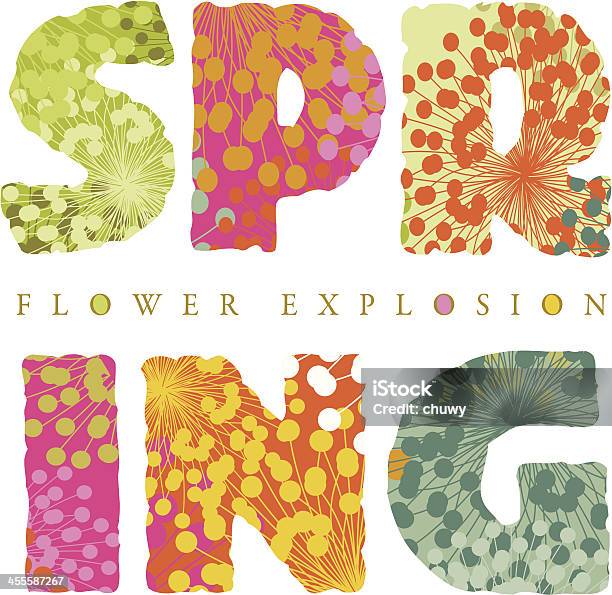 Printemps Floral Texte Vecteurs libres de droits et plus d'images vectorielles de Abstrait - Abstrait, Carré - Composition, Fleur - Flore
