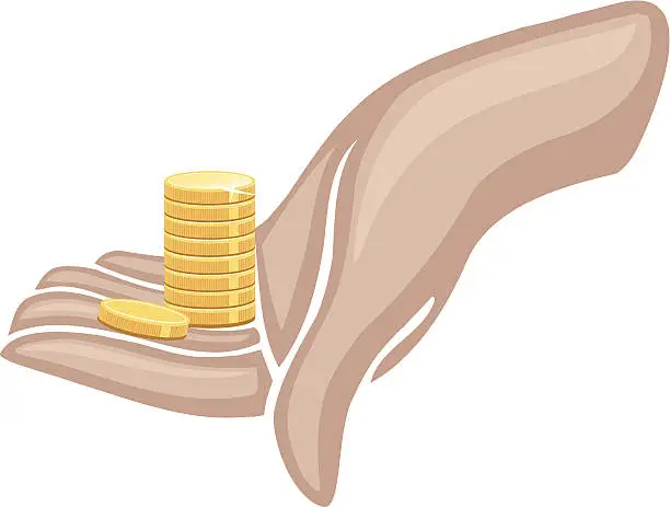 Vector illustration of Money In The Hand