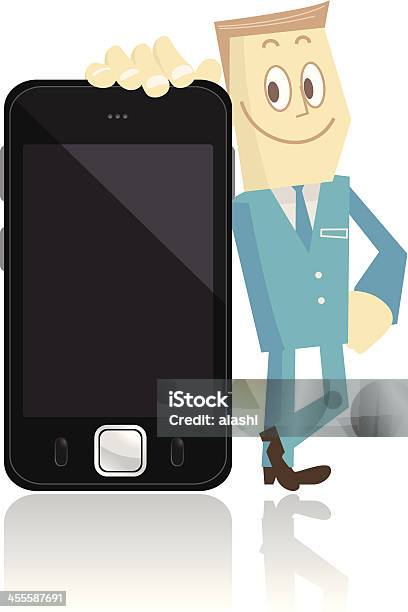 Homem Com Smartphone - Arte vetorial de stock e mais imagens de A usar um telefone - A usar um telefone, Adulto, Agenda Eletrónica