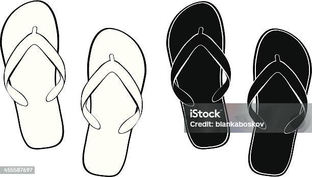 Contour Flip Flops Stock Illustration - Download Image Now - Flip-Flop, Outline, Sketch