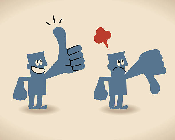 Thumbs Up and Down Vector illustration – Thumbs Up and Thumbs Down. rudeness stock illustrations