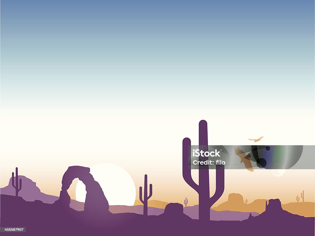Southwest Cactus Background Southwestern USA cactus background with copy space. Desert Area stock vector