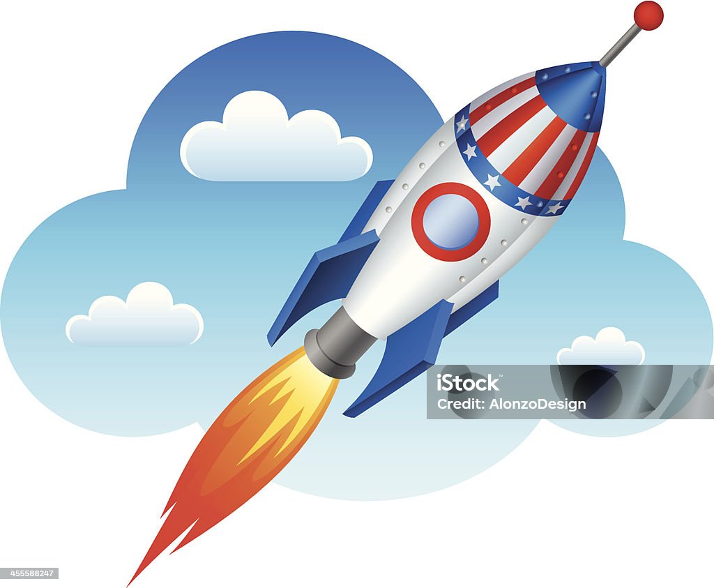 Patriotic Rocket Patriotic Rocket. High Resolution JPG,CS5 AI and Illustrator 0.8 EPS included.  Patriotism stock vector