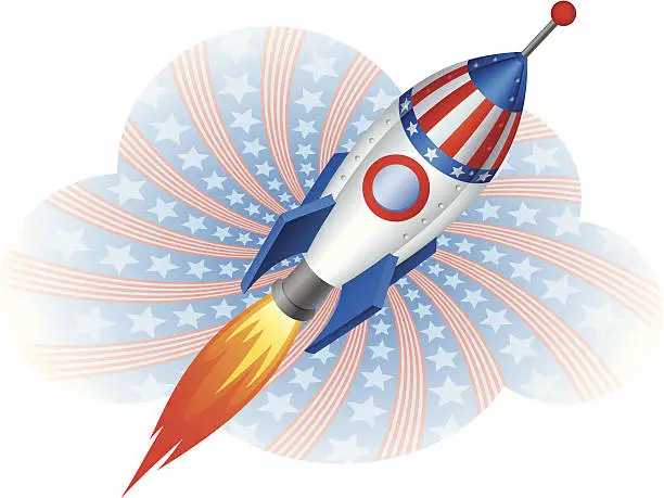 Vector illustration of Fourth of July Rocket