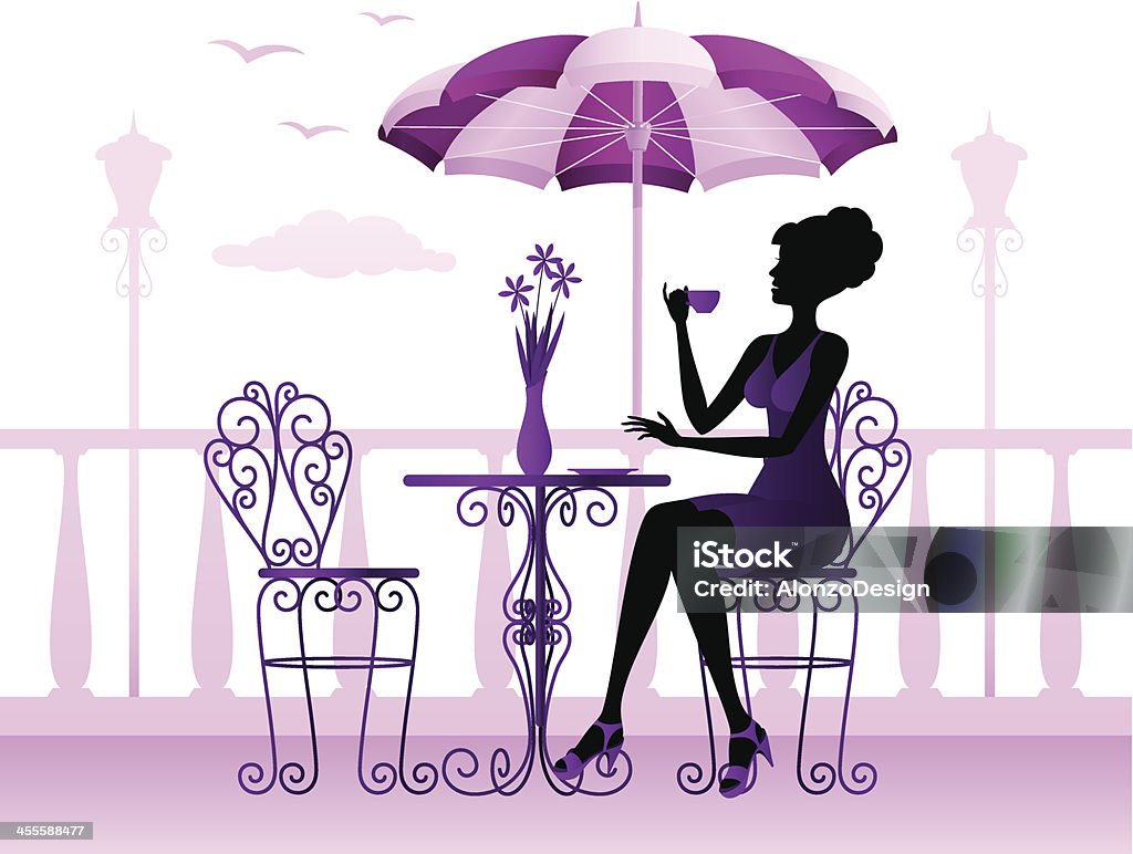 Femme buvant un café - clipart vectoriel de Femmes libre de droits