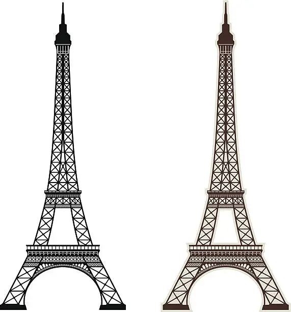 Vector illustration of Eiffel Tower Paris