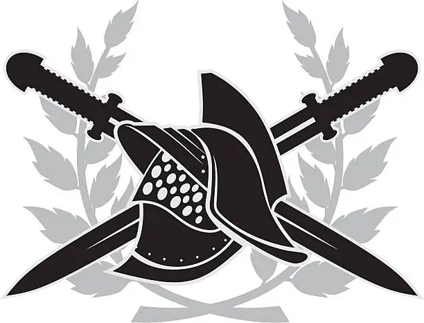 Vector illustration of Gladiator emblem vector