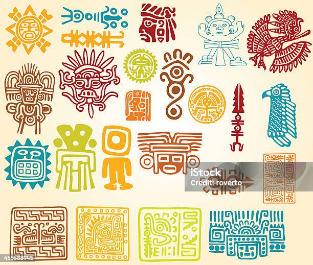 Ilustración de Maya Set Símbolos y más Vectores Libres de Derechos de Maya - Maya, Símbolo, Azteca