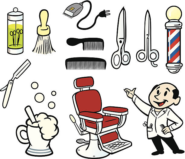 Barber Stuff Stock Illustration - Download Image Now - Barber Shop, Cartoon,  Barber - iStock