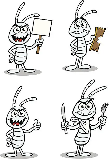 Vector illustration of Cartoon Termites