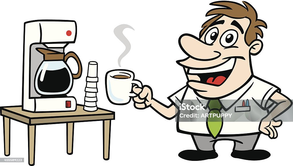 Cartoon Guy With Coffee Great illustration of a cartoon guy with his coffee. Perfect for a business or coffee illustration. EPS and JPEG files included. Be sure to view my other illustrations, thanks! Adult stock vector