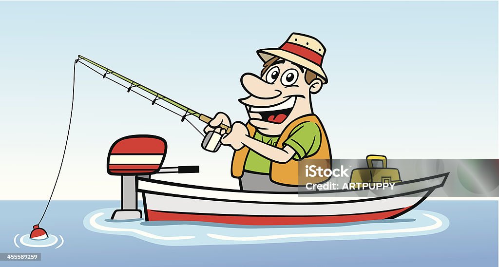 Cartoon Guy In Boat Fishing Stock Illustration - Download Image Now -  Adult, Adults Only, Cartoon - iStock