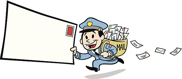 klassische mailman - postangestellter stock-grafiken, -clipart, -cartoons und -symbole
