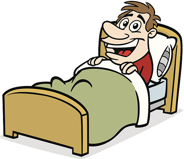 Cartoon Guy In Bed Stock Illustration - Download Image Now - Men, Bed -  Furniture, Cartoon - iStock