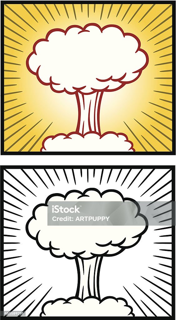 Bomba atomowa chmurze - Grafika wektorowa royalty-free (Dowcip rysunkowy)