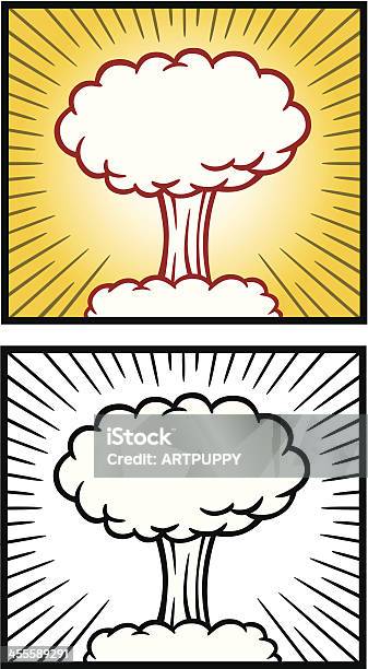 Bomba Atomowa Chmurze - Stockowe grafiki wektorowe i więcej obrazów Dowcip rysunkowy - Dowcip rysunkowy, Grzyb atomowy, Bomba