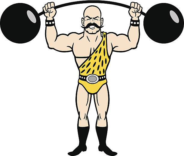 vintage kraftathlet - circus strongman men muscular build stock-grafiken, -clipart, -cartoons und -symbole