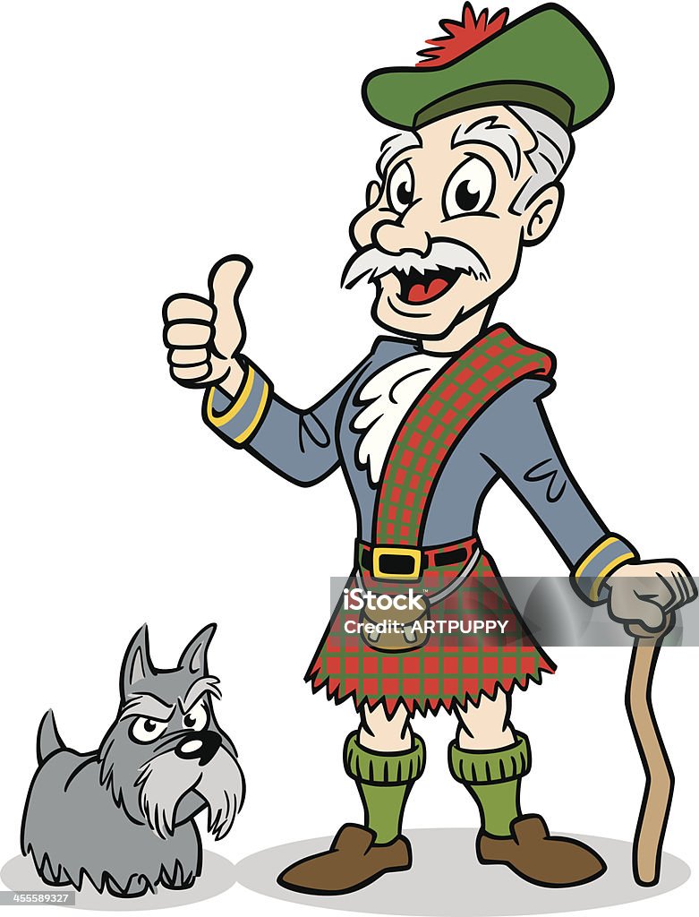 Vecchio uomo scozzese - arte vettoriale royalty-free di Scottish terrier