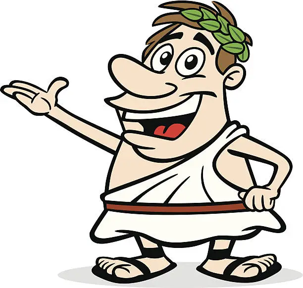 Vector illustration of Cartoon Greek Guy