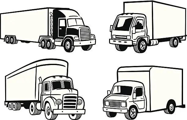 Vector illustration of Various Trucks