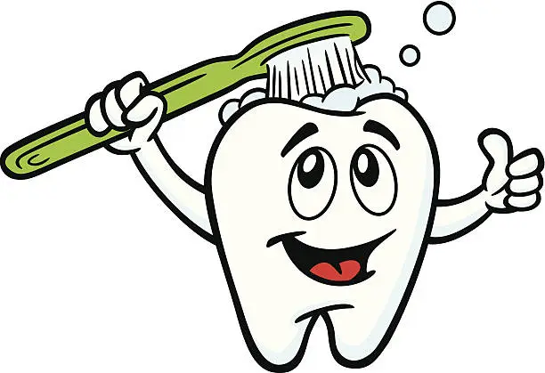 Vector illustration of Brushing Tooth