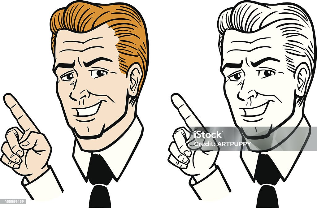 Comic Book Style Man Pointing Great illustration of a comic book style man pointing. Perfect for a presentation or display illustration. EPS and JPEG files included. Be sure to view my other illustrations, thanks! 1950-1959 stock vector