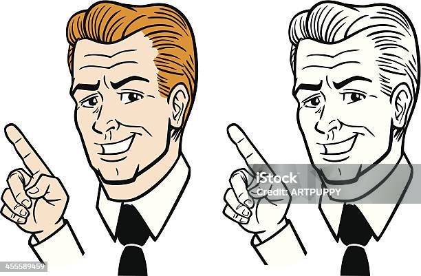 Comic Book Style Man Pointing Stock Illustration - Download Image Now - 1950-1959, Illustration, Men
