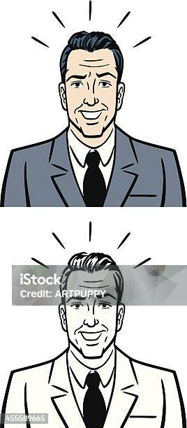 Retro Business Man Smiling Stock Illustration - Download Image Now - 1950-1959, Adult, Business