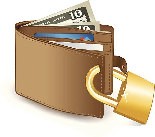 Vector illustration of Locked Wallet